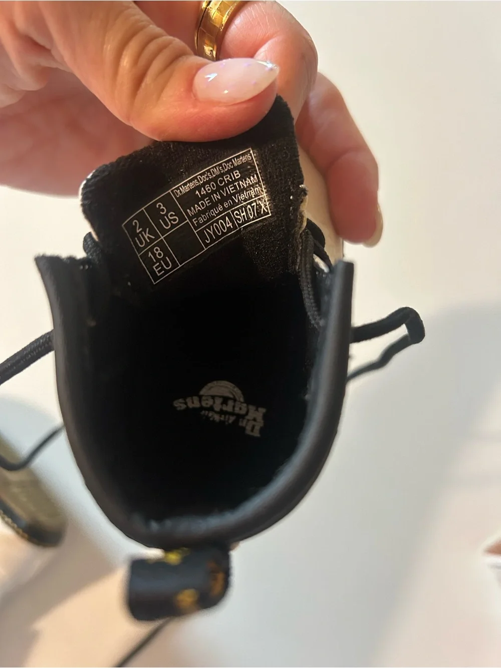 Dr. Martens Baby White Leather Mini Boot